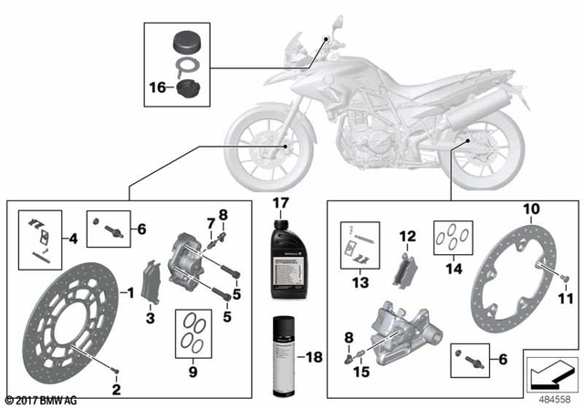34117713131 - Service and Scope of Repair Work: Brake Rotor, Front - D=300/5.00 for BMW-Motorrad Image