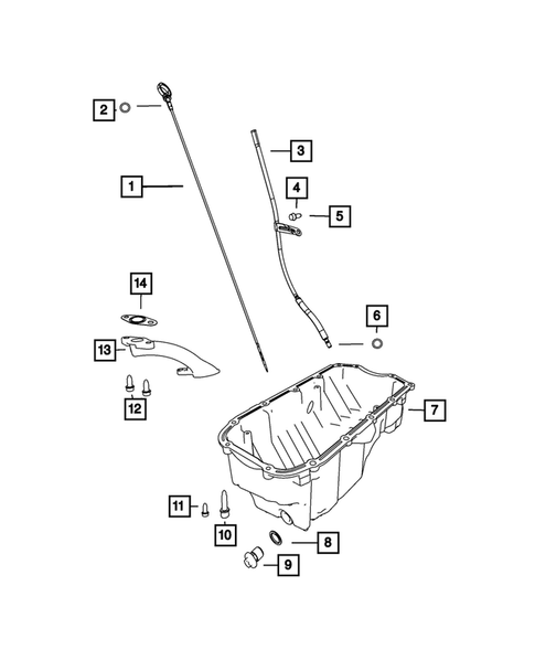 Engine Oiling, Oil Pan and Indicator (Dipstick) for 2015 Jeep Renegade #0