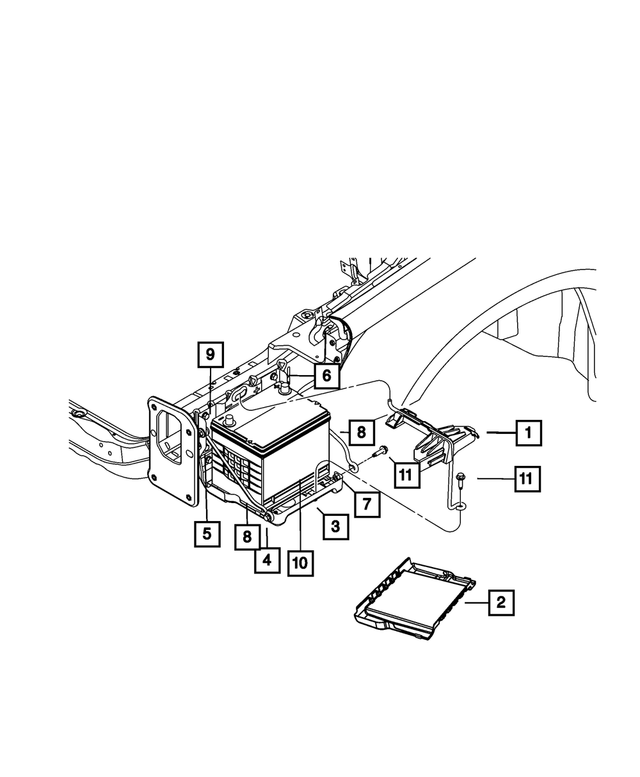 5155724AB - Electrical: Battery Tray Brace for Mopar Image