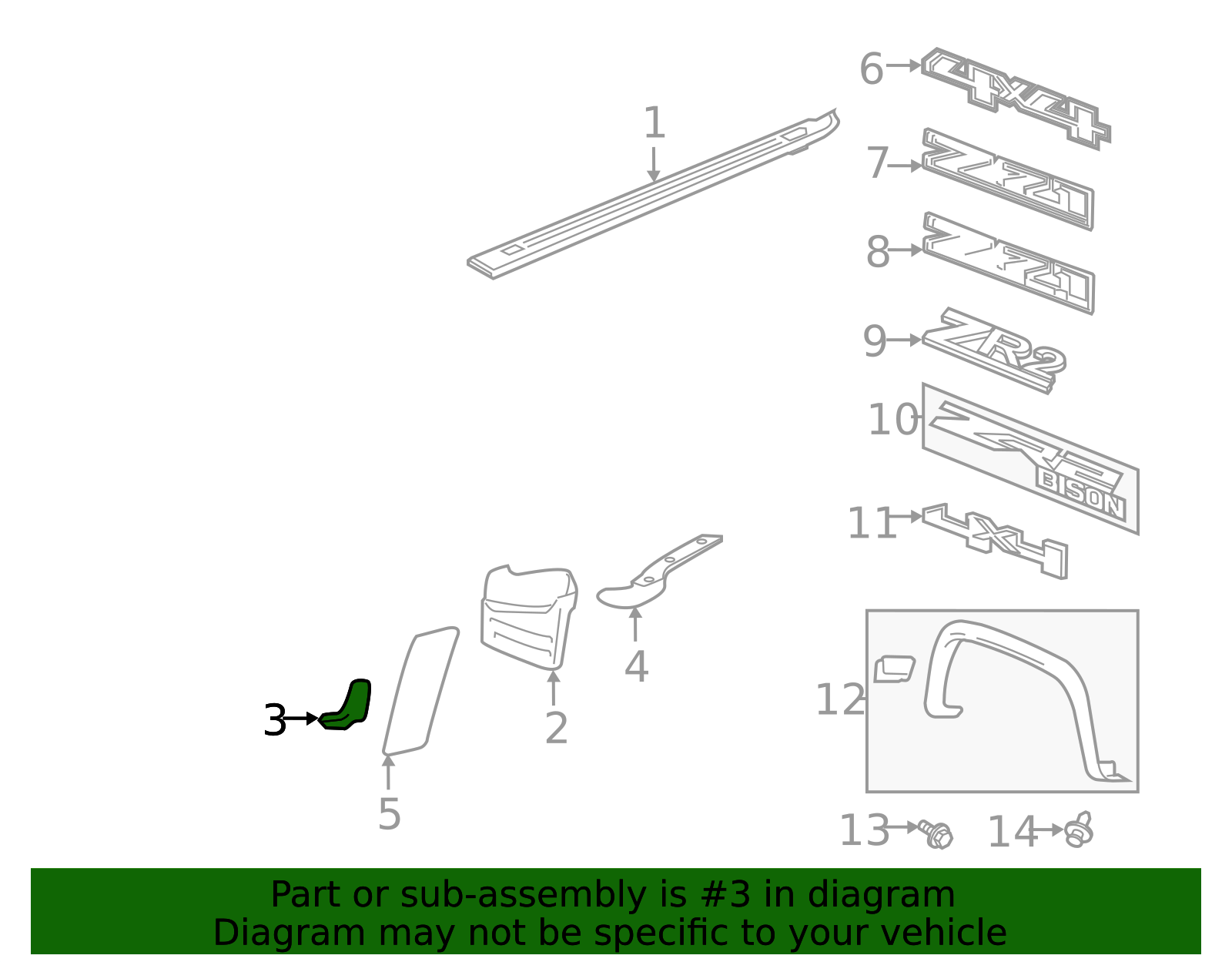 2015-2022 GM OEM NEW 2015-20 GM Chevrolet GMC Rear Right Pick Up Box ...