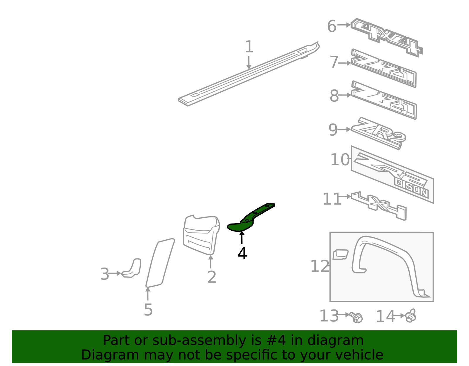 2015-2022 GM Rear Driver Side Pickup Box Paint Protector 23342428 GM ...