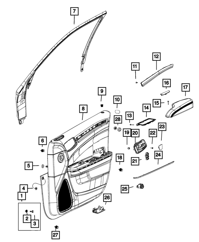 1WK36LA8AB - : Front Door Trim Armrest, Right for Mopar Image