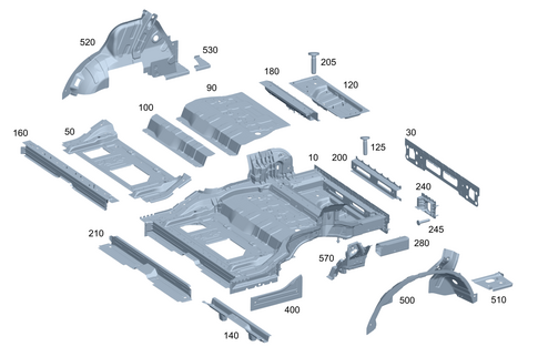 Rear-End Floor for 2024 Mercedes-Benz Maybach EQS 680 SUV #0