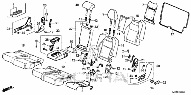 Middle Seat (L.) (Bench Seat) for 2014 Acura MDX #0