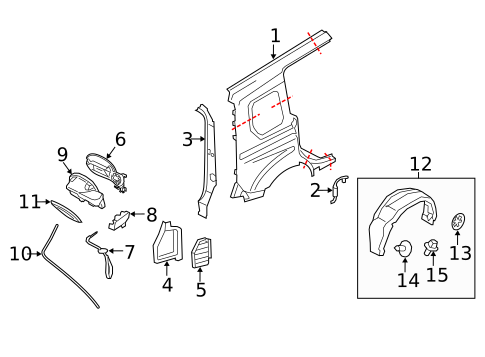 Side Panel & Components for 2017 Ford Transit Connect #4