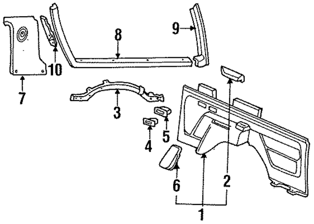 EOTZ98200A14A - Body: Quarter Trim Panel Lower Support for Ford: Bronco Image