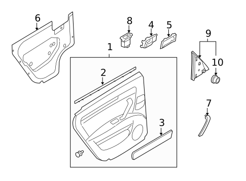 Interior Trim - Rear Door for 2004 Suzuki Forenza #0