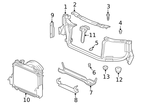 Radiator Support for 2008 Isuzu Ascender #0