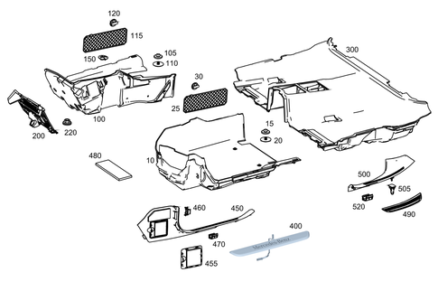 Front Wall Pillar Trim, Lining on Floor and Footrest for 2026 Mercedes-Benz E53 AMG #0