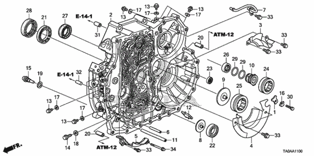 AT Torque Converter Case (V6) for 2012 Honda Accord #0