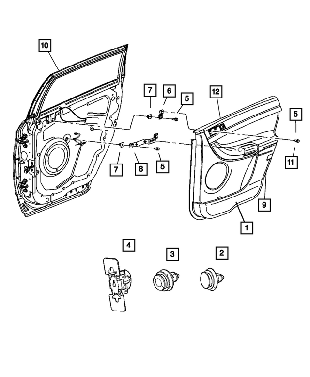 1BF131L2AA - : Rear Door Trim Panel, Left for Mopar Image
