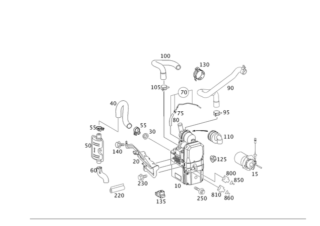 2115004198 - Radiator: Heating for Mercedes-Benz: CLS500, CLS55 AMG, CLS550, E320, E500, E55 AMG Image image