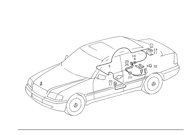 2024401008 - Electrical Equipment and Instruments: Wiring Harness for Mercedes-Benz: C230, C280, C43 AMG Image image