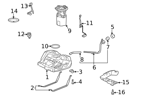 Fuel System Components for 2016 Chevrolet Impala Limited #0