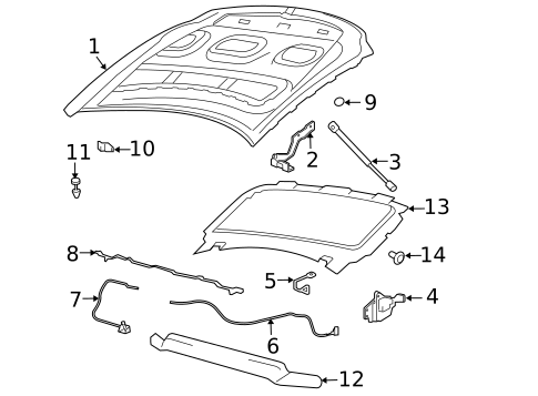 Hood & Components for 2006 Lincoln Mark LT #0