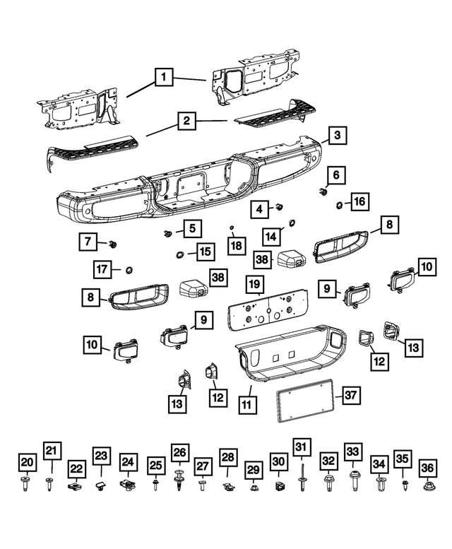 68465407AA - : License Plate Spacer for Mopar Image