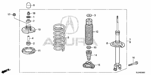 Rear Shock Absorber for 2013 Acura TSX #0