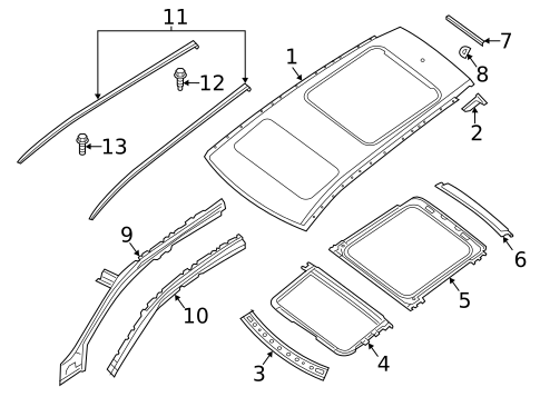 Exterior Trim - Roof for 2013 INFINITI JX35 #1