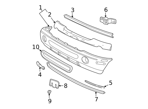 Bumper & Components - Front for 2005 Mercury Mountaineer #0