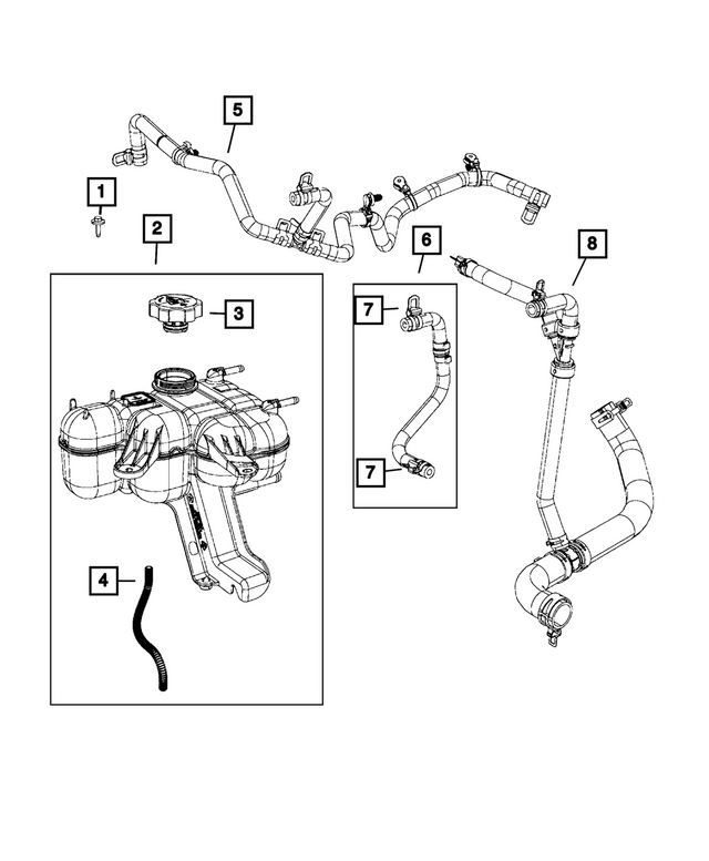 68244857AB - Cooling: Coolant Bottle Inlet Hose for Mopar Image image