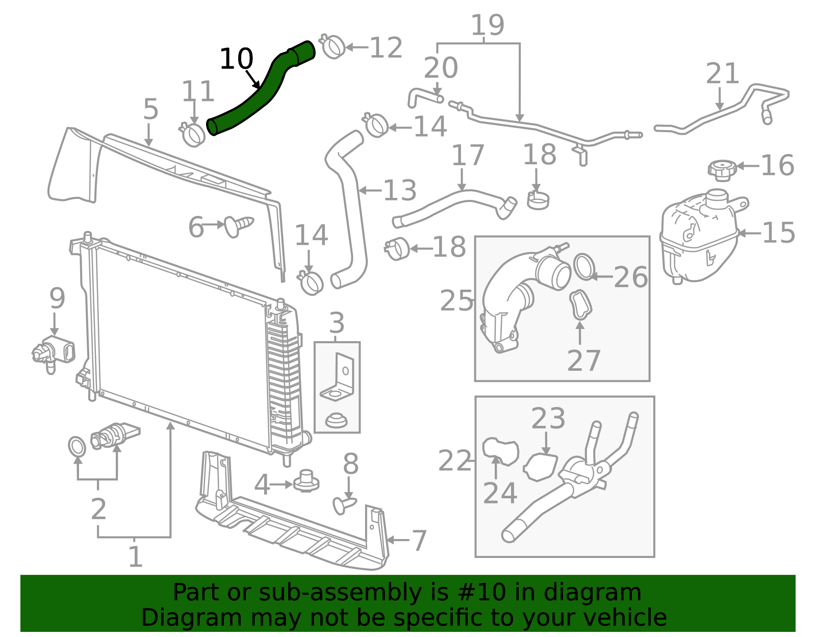 2010-2017 GM Radiator Inlet Hose 23223837 | OEM Parts Online
