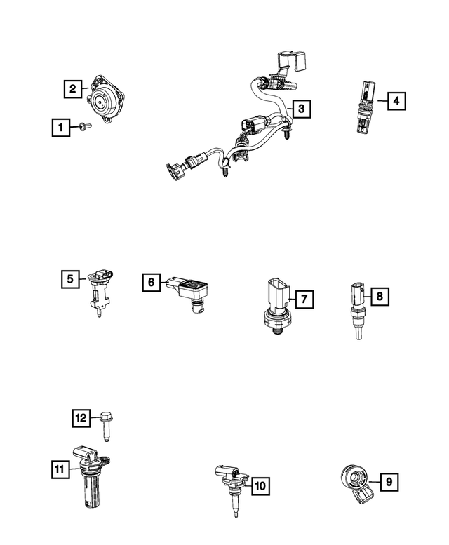 68358376AA - Electrical: Knock, Oil Pressure, &amp; Temperature Sensor Wiring for Mopar Image