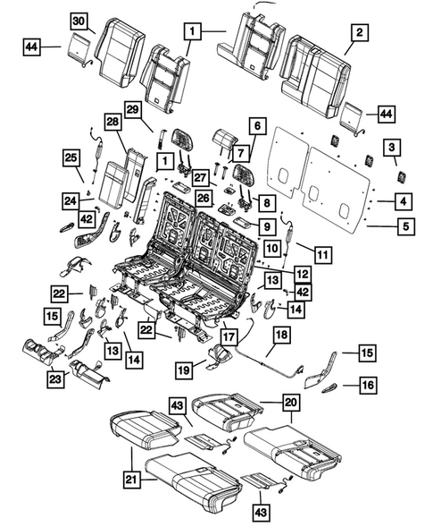 Rear Seats - Second Row for 2014 Jeep Grand Cherokee #0