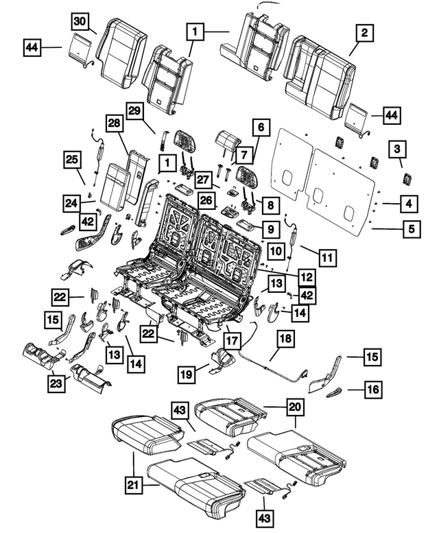 68086221AB - Interior Trim: Seat Back Foam, Left for Mopar Image