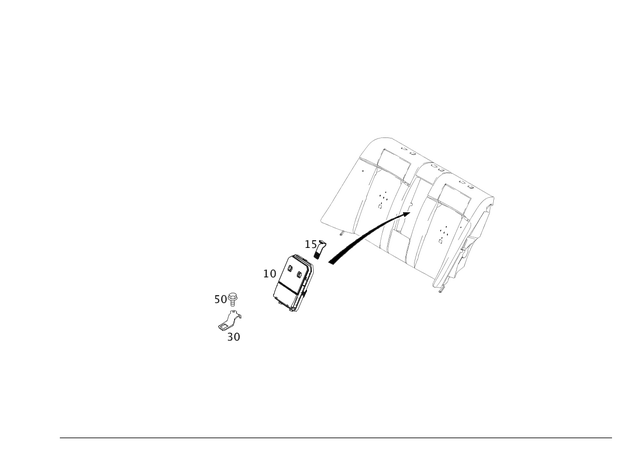 2128400062 - Rear Seat: Through-Load Ski Bag for Mercedes-Benz: E250, E350, E400, E550, E63 AMG, E63 AMG S Image image