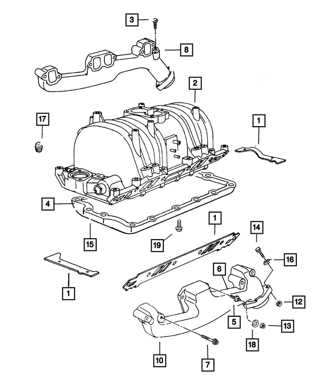 4897383AD - Engine 5.9L Eight Cylinder: Intake Manifold Gasket Package for Mopar Image