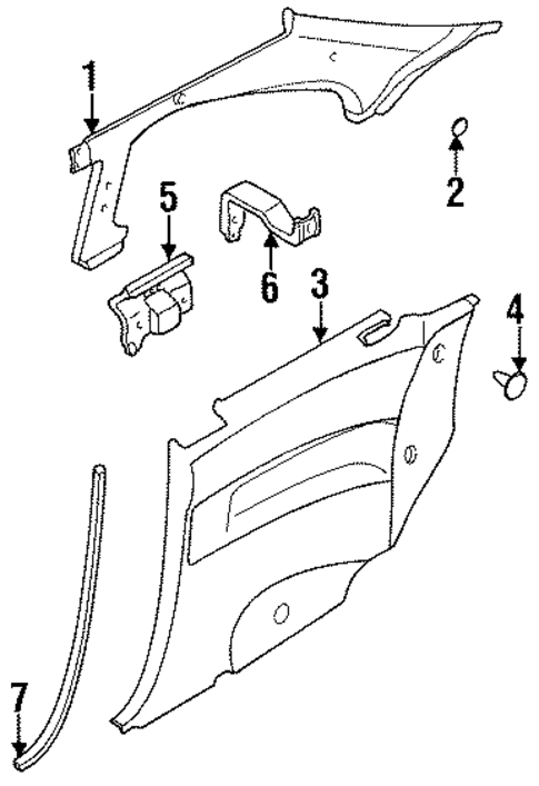 Interior Trim - Quarter Panels for 1997 Nissan 240SX #0