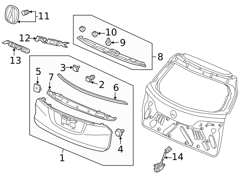 Exterior Trim - Lift Gate for 2013 Acura RDX #0