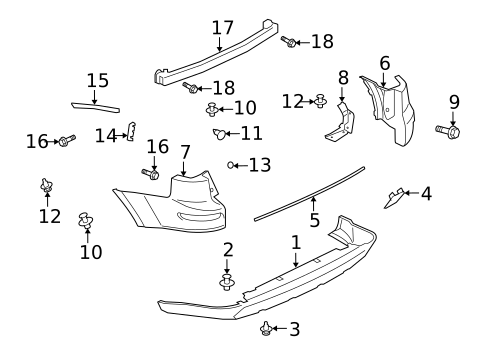 Bumper & Components - Rear for 2011 Mitsubishi Outlander #0