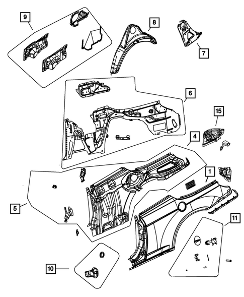 Aperture Panel and Pillar Supports for 2012 Chrysler 200 #1