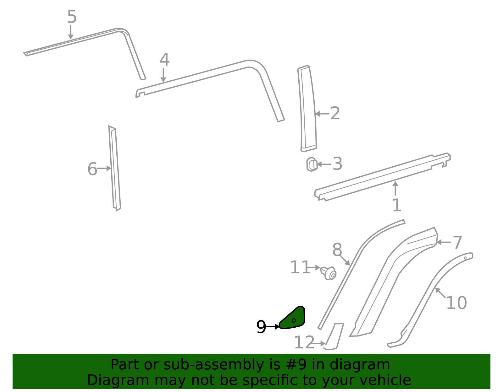 2010-2024 Toyota 4Runner Retainer, Outside Moulding, No. 2 75393-35091 ...