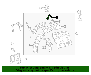 53747-48030 - Fender Rail Bracket - 2021-2024 Toyota Venza | OEM ...
