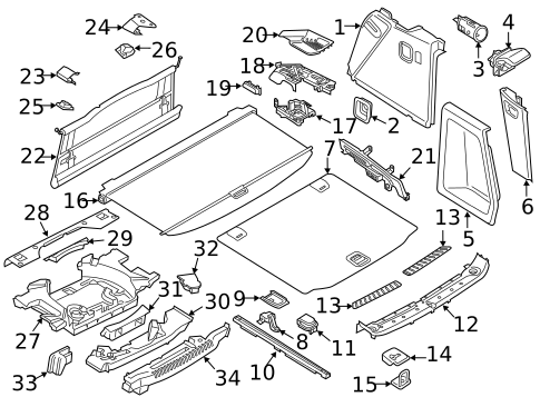 Interior Trim - Rear Body for 2019 BMW X3 #1