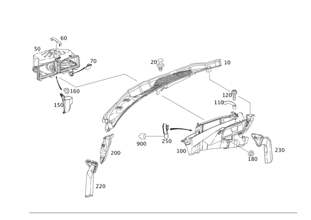 2128301313 - Heating and Ventilation: Cover for Mercedes-Benz: CLS400, CLS550, CLS63 AMG, CLS63 AMG S, E250, E350, E400, E550, E63 AMG, E63 AMG S Image image