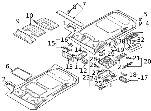 Interior Trim - Roof for 2009 Volkswagen Passat #1