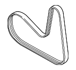 6K260849A - Cooling System: Serpentine Belt for Volkswagen: Atlas, Atlas Cross Sport, Beetle, Jetta, Passat Image