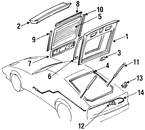 Glass - Lift Gate for 1986 Nissan 300ZX #0