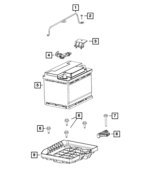 Battery, Battery Tray and Cables for 2013 Fiat 500 #2