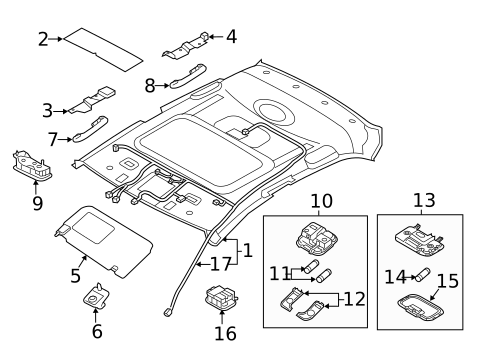 Interior Trim - Roof for 2014 Kia Rio #1