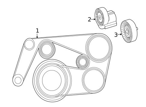 Accessory Drive Belt System Components for 2003 Mercedes-Benz C230 #0