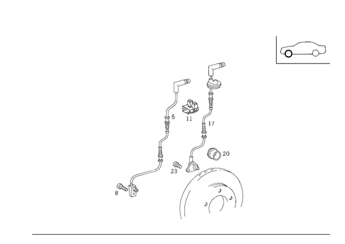 Brake Pad Wear Indicator and Speed Sensor Front Axle for 2002 Mercedes-Benz CLK430 #0