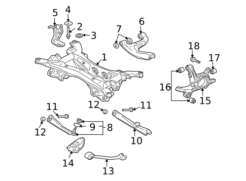 Rear Suspension for 2010 Mitsubishi Endeavor #1