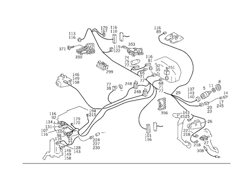Cockpit Cable Harness for 1993 Mercedes-Benz 500SEL #1