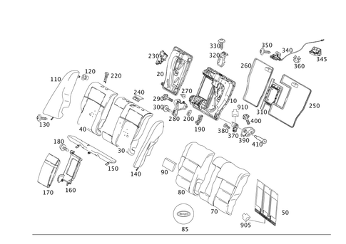 Folding Rear Backrest for 2014 Mercedes-Benz E400 #0