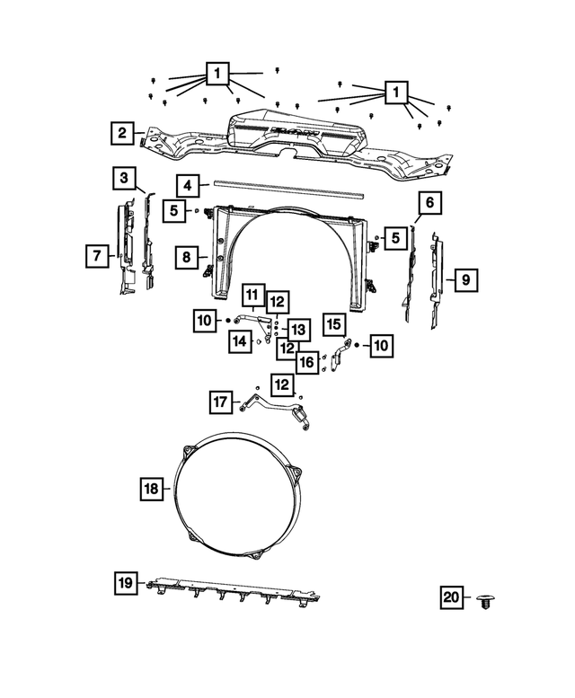 68359245AB - Cooling: Radiator Upper Seal for Mopar Image