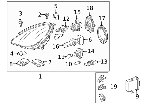 Headlamp Components for 2005 Mercedes-Benz SLK55 AMG #0